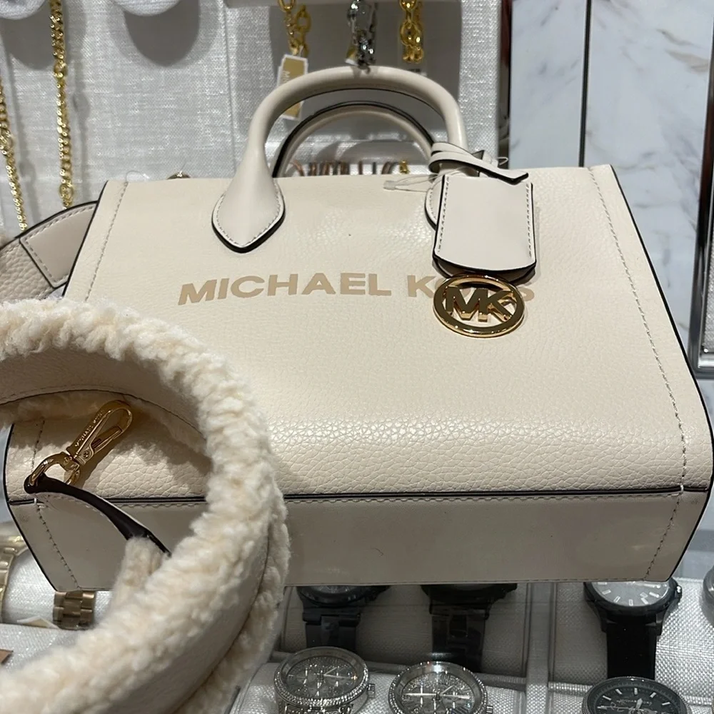 Michael Kors Mirella Small Pebbled Leather Shopper Top Zip Crossbody XBody nwt - Picture 13 of 16